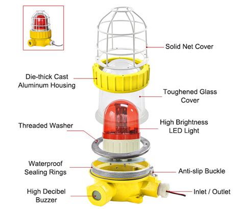 Explosion Proof Audible And Visual Alarm IP66 110V 220V