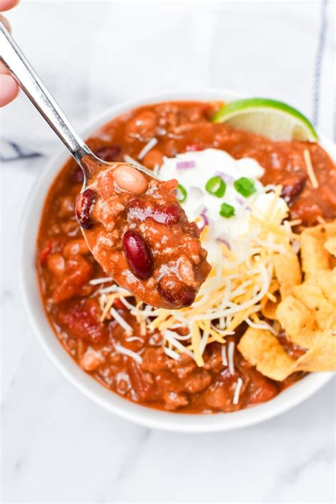 Ground Beef and Bean Chili Recipe - Thyme For The Table