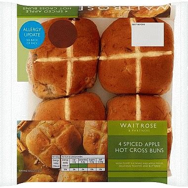 Waitrose Easter 4 Apple And Cinnamon Hot Cross Buns 4 Compare Prices Where To Buy