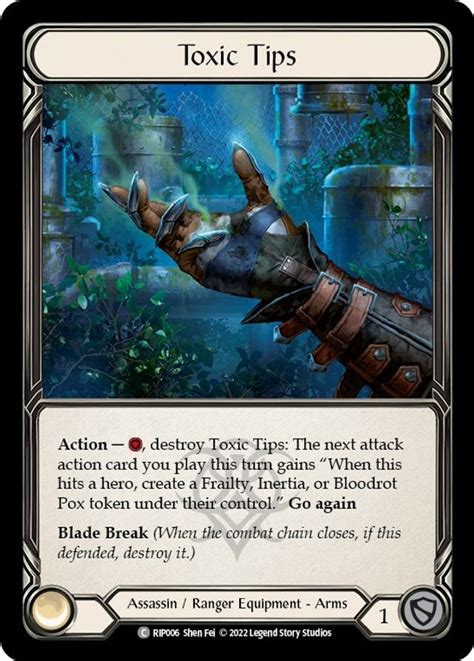 Toxic Tips Blitz Deck Outsiders Riptide Flesh And Blood TCG