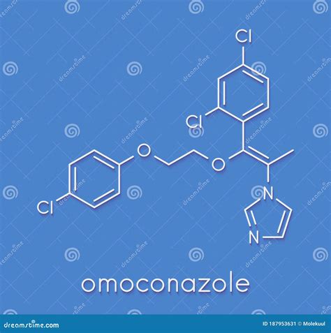 Omoconazole Antifungal Drug Molecule Skeletal Formula Stock