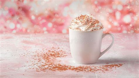 A Modern White Mug Overflowing With Rich Hot Chocolate Accentuated By A Sumptuous Swirl Of