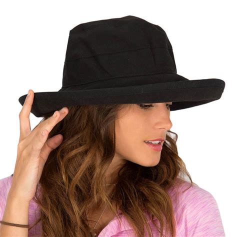 Cancer Council Sun Safe Hats R52 Black Essential Traveller Hat Ml