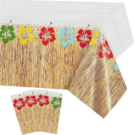 Amazon Phogary Pieces Hawaiian Luau Party Tablecloth Grass Skirt