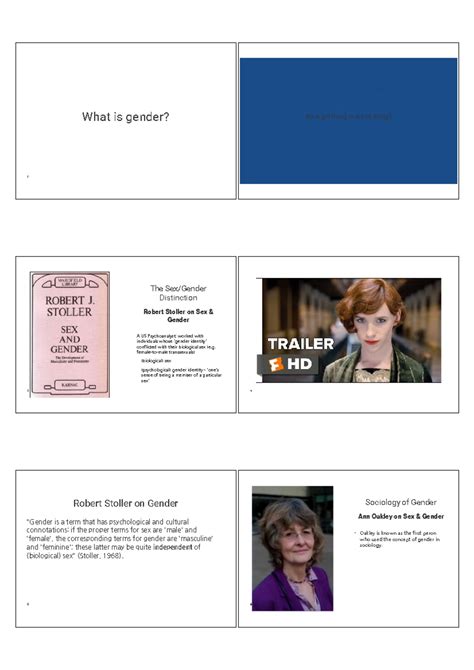 Lecture What Is Gender It S A Girl Thing Or A Boy Thing The Sex Gender Distinction