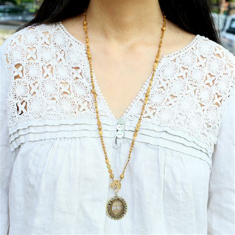 Spanish Colonial Philippines Gold Tamborin Necklace — Heart of Hearts ...