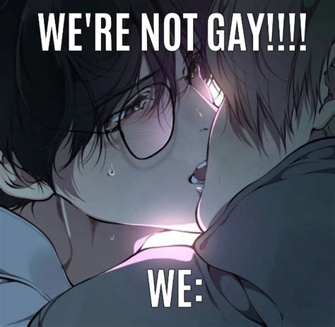 Two People Kissing Each Other With The Caption Saying We Re Not Gay We