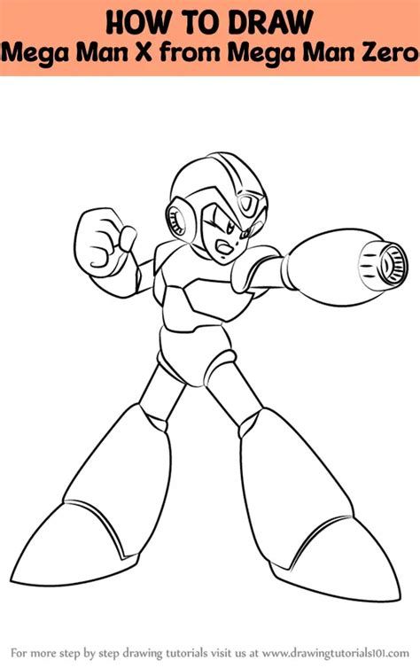 How To Draw Mega Man X From Mega Man Zero Mega Man Zero Step By Step