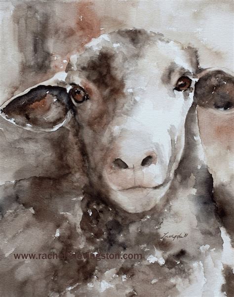 Large sheep painting in Watercolor. Sheep PRINT art from | Etsy