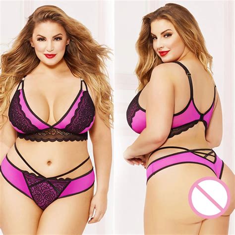 Lingerie Sexy Para Mulheres Gordas Alta Elastic Briefs Definir Bralet