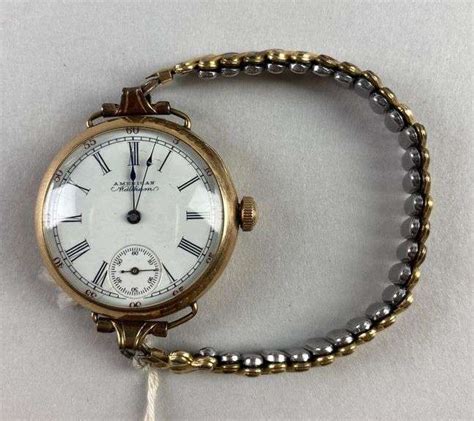 Antique 10K Gold Filled Open Face Wrist Watch Matthew Bullock Auctioneers