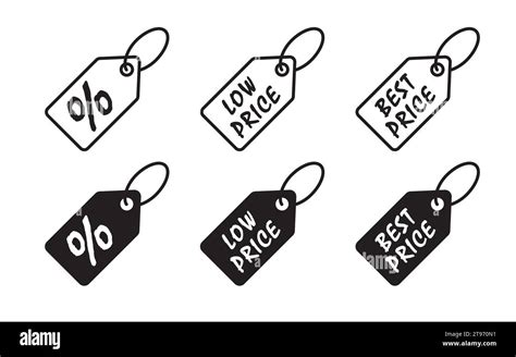 shopping tags icon set  price icon vector illustration stock
