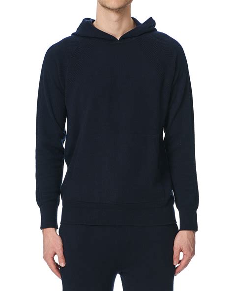 Johnstons Of Elgin Seamless Cashmere Hoodie Navy At