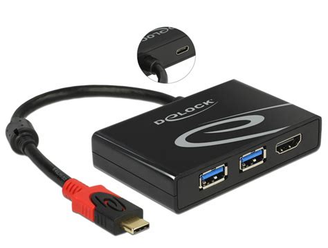 Adaptor USB 3 1 Tip C La 2 X USB A 1 X HDMI A DP Alt Mode 4K 30 Hz