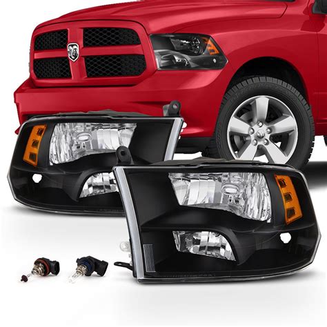 Fits Black 2009 2018 Dodge Ram 1500 2010 2018 2500 3500 Quad Style Headlights