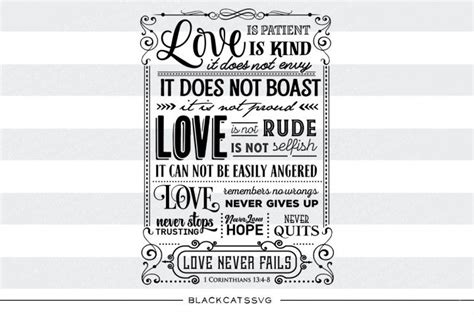 Love Is 1 Corinthians 13 Svg File By Blackcatssvg 2 Svg Quotes