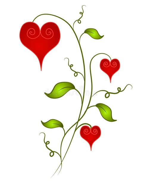 Decorative Valentine Heart Shaped Flowers Stock Illustration ...