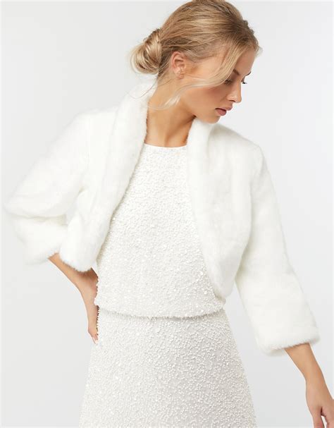 Monsoon Mary Faux Fur Bridal Jacket [MOZJW32-2787] - £41.55 : Monsoon