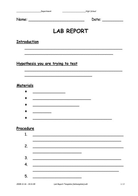 40 Lab Report Templates And Format Examples Templatelab