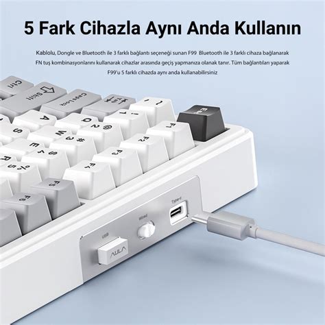 Aula F Modlu Rgb Hot Swap Mekanik Linear Graywood V Switch