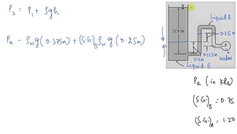 Solved Pressure Gauge B Is To Measure Pressure At Point A In A Water