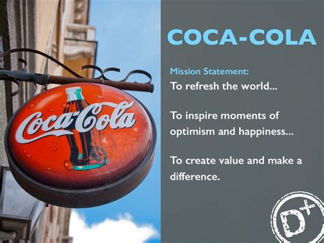 COCA COLA Mission Statement To Refresh