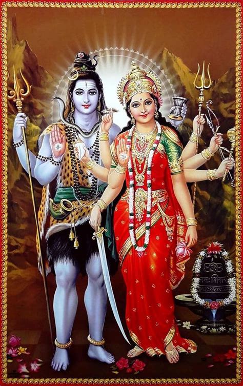 Hindu Cosmos - Lord Shiva with Devi Parvati (as Durga) (via ebay:...