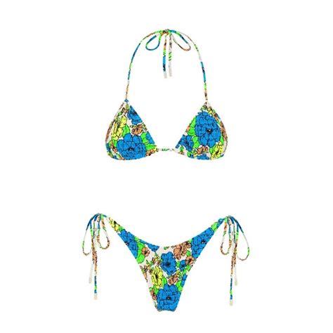 Sexy Triangle Push Up Bikini Set Brazilian String Thong Swimwear Ruched Bandage Bikinis Women
