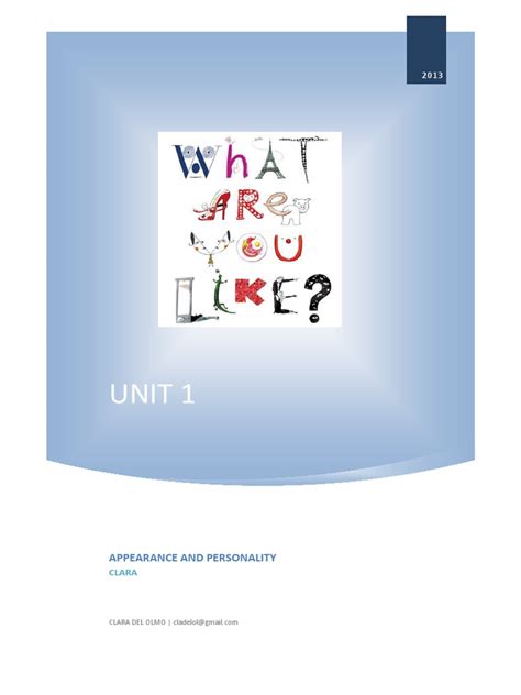 Unit 1 Appearance and Personality | PDF