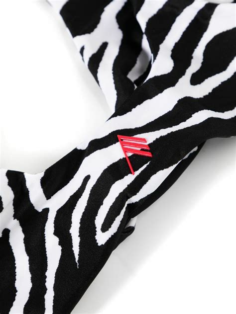 The Attico Black Zebra Print Twisted Bikini The Attico