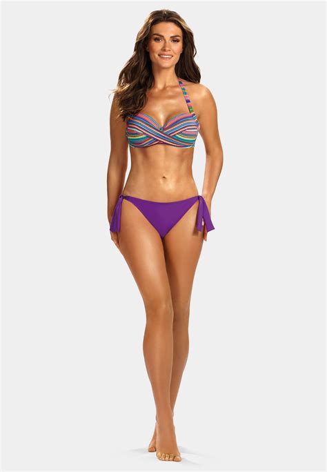 Wiązana góra bikini push up w kolorowe paski FG A Sklep Feba