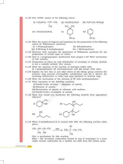 Alcohols Phenols And Ethers Ncert Book Of Class Chemistry Part Ii