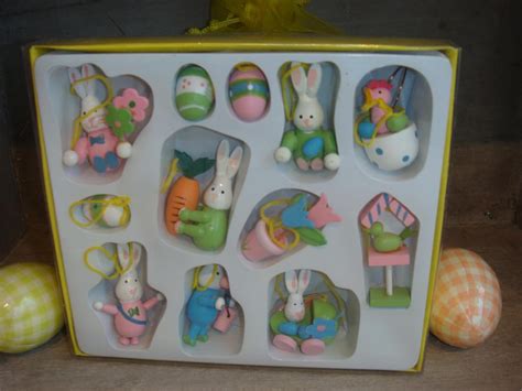 New Gisela Graham Easter Tree Decorations Pastel Bunny Set Amazon Co