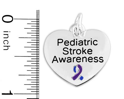 Pediatric Stroke Awareness Blue Purple Ribbon Charm Bracelets