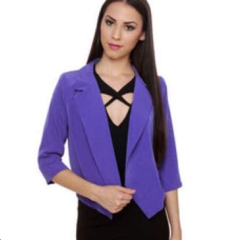 Periwinkle Blazer 💛 Neon Fashion Blazer Womens Tops