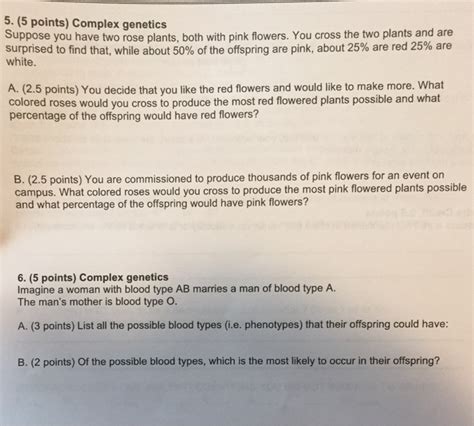 Solved Complex Genetics Suppose You Have Two Rose Plants Chegg