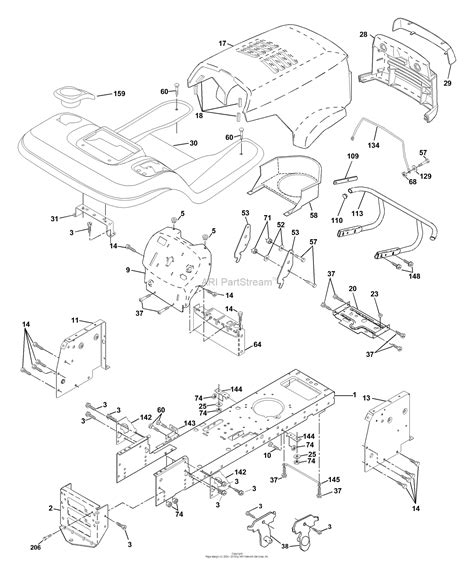 Husqvarna YTH 180 954140109A 1999 10 Parts Diagram For Chassis And