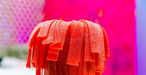 Soft Strips Of Red Strawberry Candy Stock Image Image Of Food