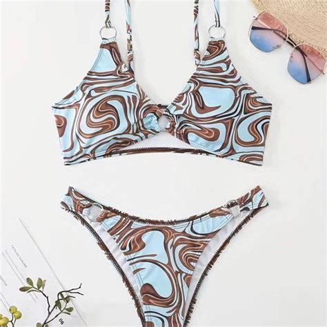 Small Swirly Hoop Bikini Depop