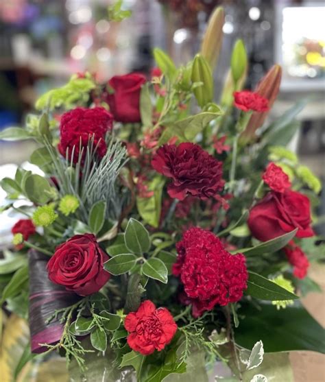 Red Flower Arrangement Newcastle Flower Delivery