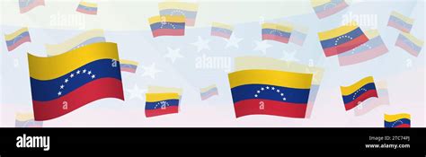 Venezuela flag-themed abstract design on a banner. Abstract background design with National ...