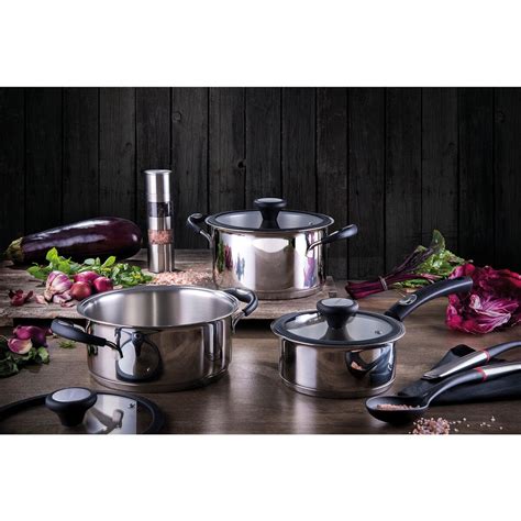 Tramontina Solar Silicone stainless steel saucepan with tri-ply base ...