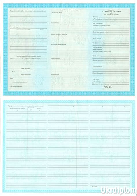 Купить приложение к диплому, листочек с оценками,