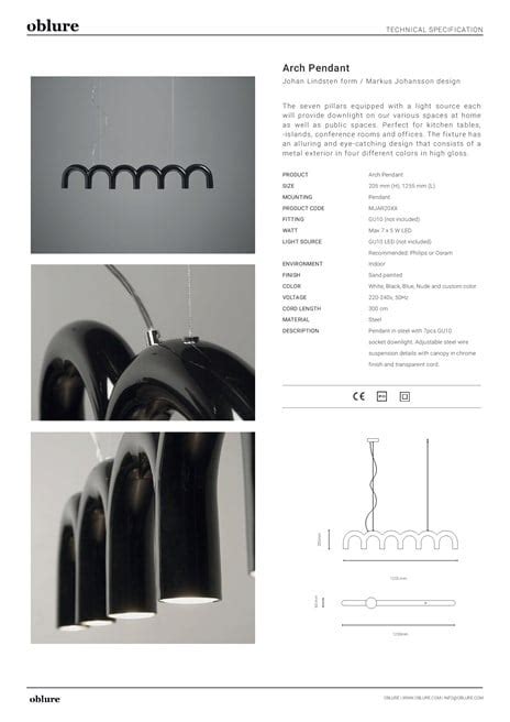 Arch Nude Pendant Lamp By Oblure Design Johan Lindst N Markus Johansson