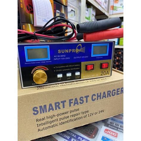 ALAT CAS AKI MOBIL 24V 12V 20A SUNPRO MF 3S CHARGER AKI 12V 20A SMART