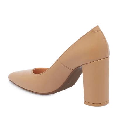 Nude Deri Kadın Topuklu Ayakkabı K S AY Q J Tergan