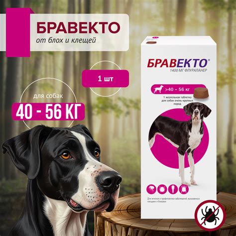 Бравекто 1400мг, 40-56 кг, 1 таблетка до 01.2026 г. купить на OZON по ...