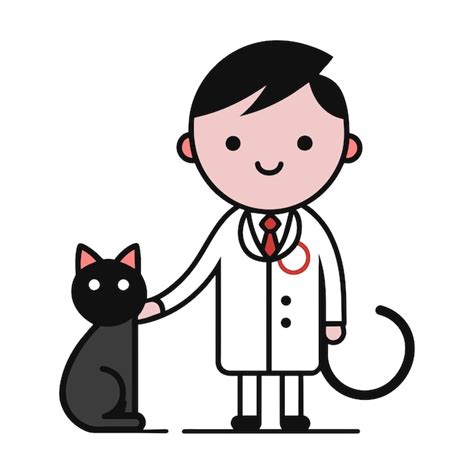 Ilustraci N Del Vector De Gato Experto Para El Cuidado Veterinario