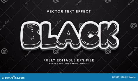 editable black text effect  black background vector illustration