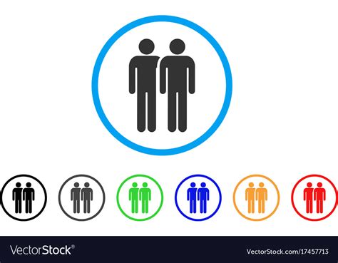 Gay Couple Rounded Icon Royalty Free Vector Image